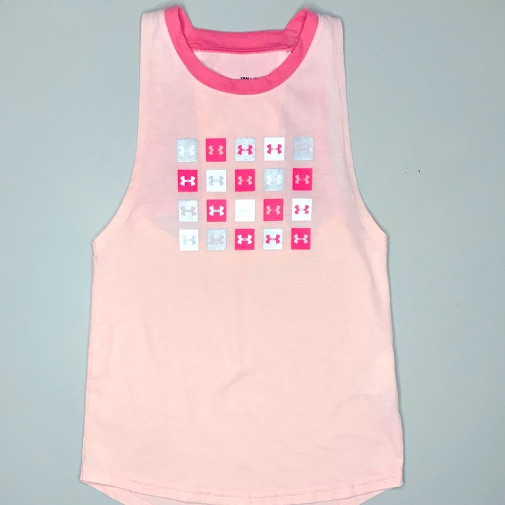 UNDER ARMOUR Heatgear Multi Metallic UA Graphic Logo Racerback Athletic Tank